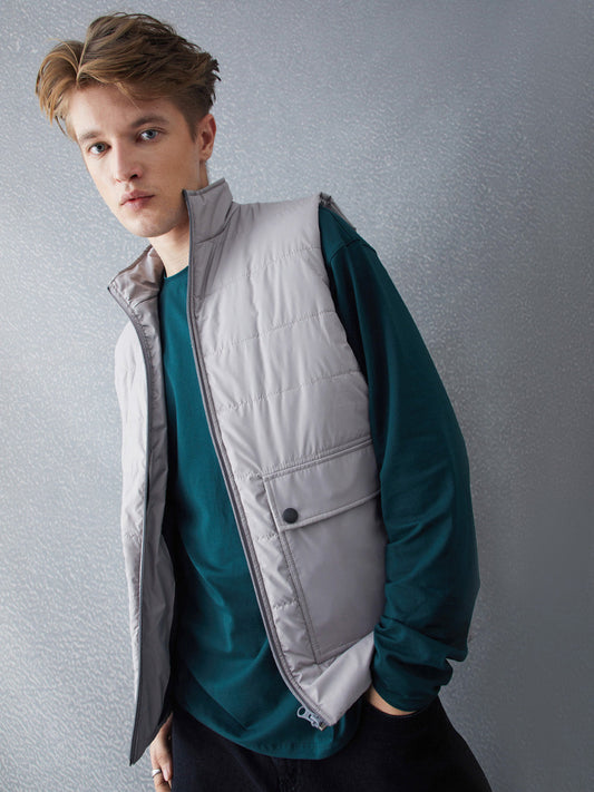 Voltedge Men Solid Cotton Relaxed Fit Sleeveless Jacket