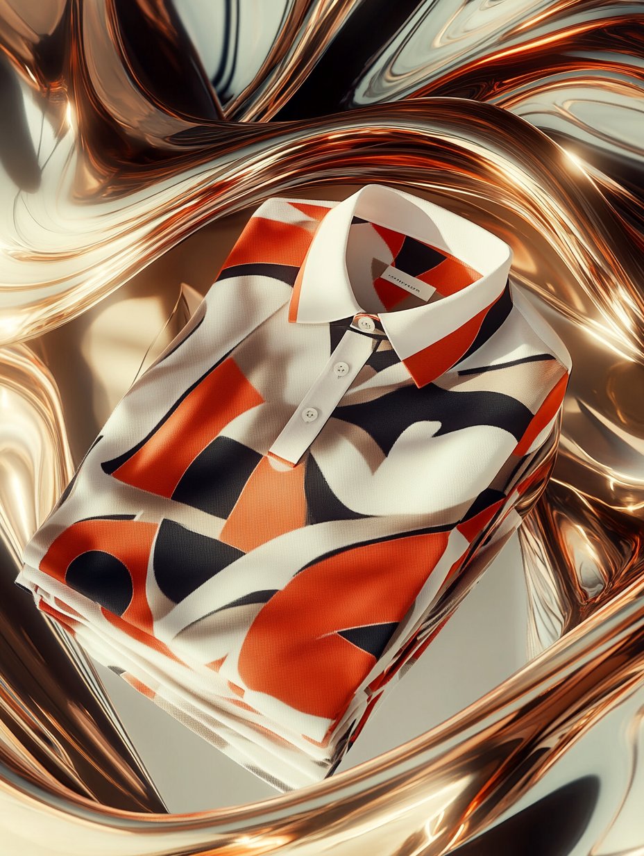 Men's Business Luxury Printed Button Short Sleeve Polo T-Shirt