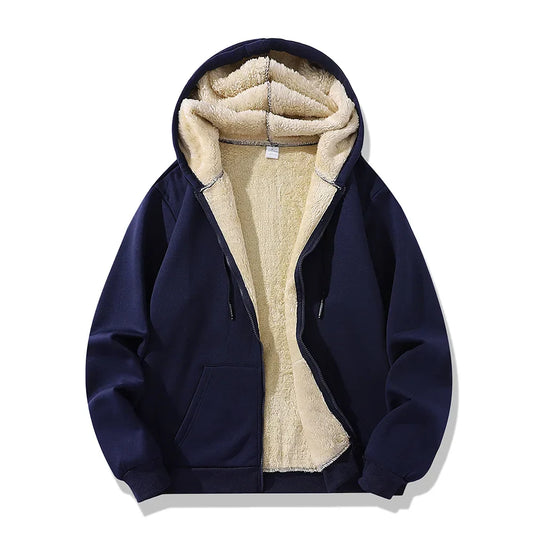 Signature Tunica Men's Lambswool Fleece Hoodie Warm Winter Zipper Jacket