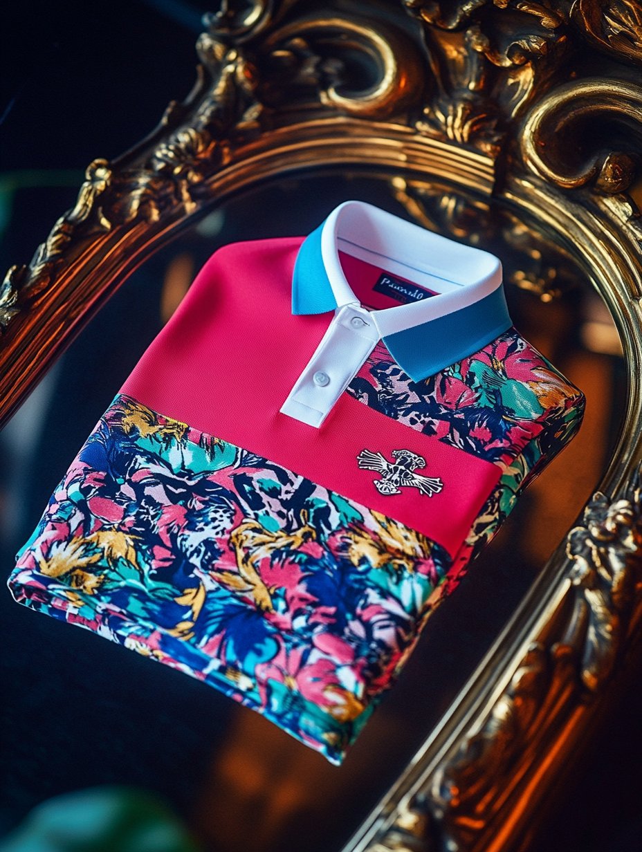 Men's Business Luxury Printed Button Short Sleeve Polo T-Shirt