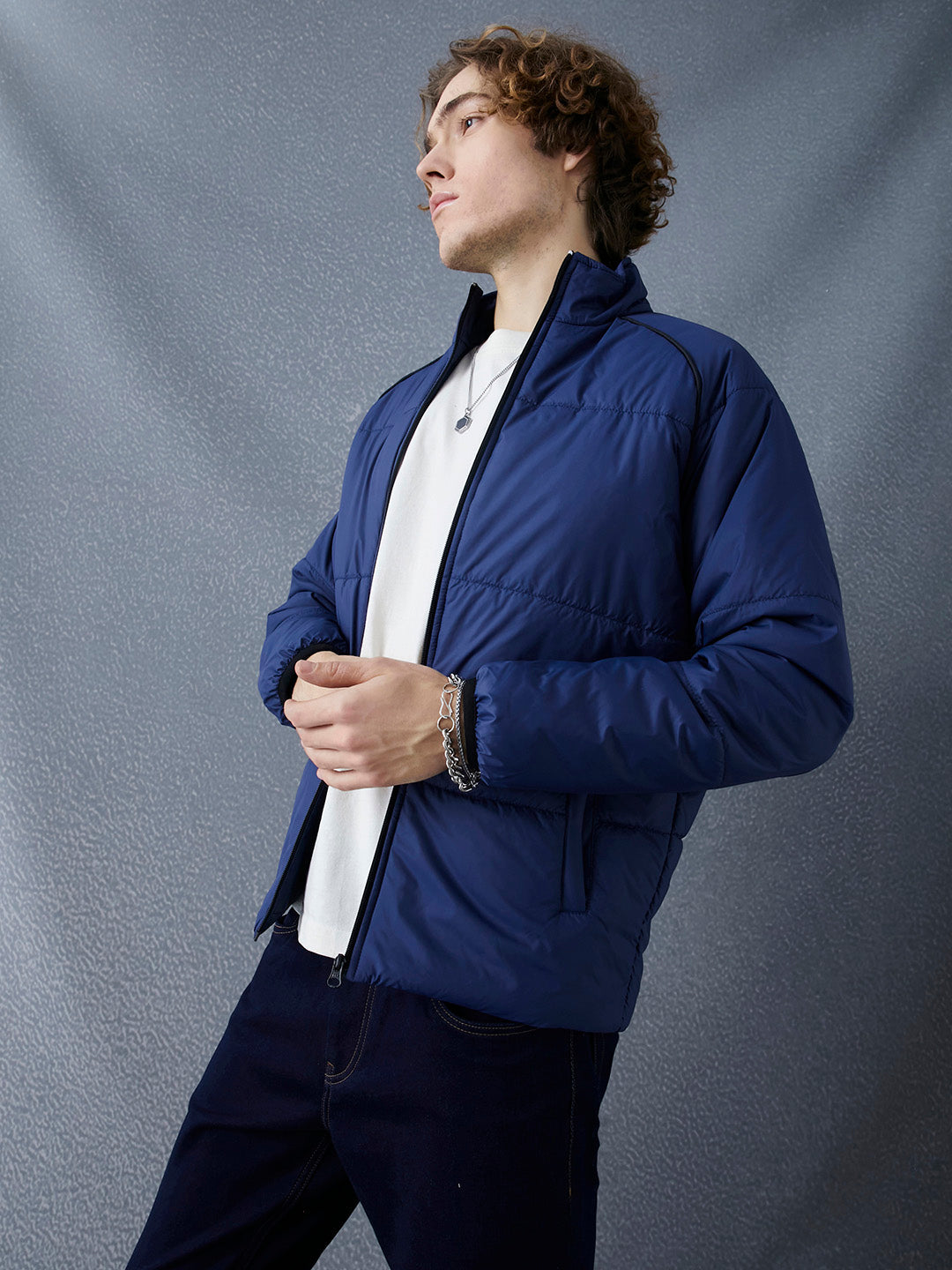 Voltedge Men Solid Cotton Relaxed Fit Full Sleave Jacket