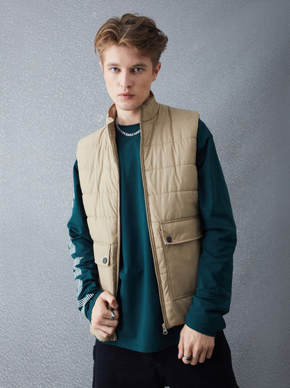 Voltedge Men Solid Cotton Relaxed Fit Sleeveless Jacket