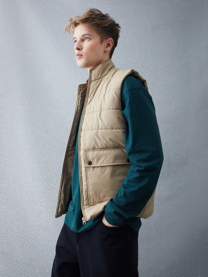 Voltedge Men Solid Cotton Relaxed Fit Sleeveless Jacket