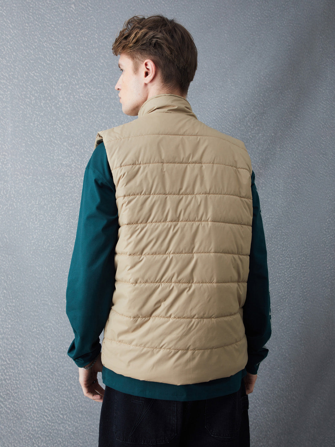 Voltedge Men Solid Cotton Relaxed Fit Sleeveless Jacket