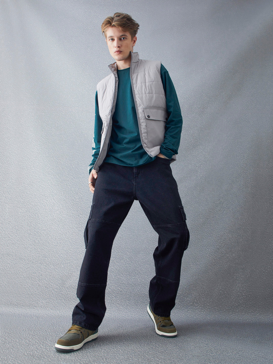 Voltedge Men Solid Cotton Relaxed Fit Sleeveless Jacket