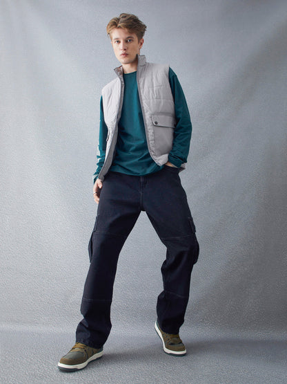 Voltedge Men Solid Cotton Relaxed Fit Sleeveless Jacket