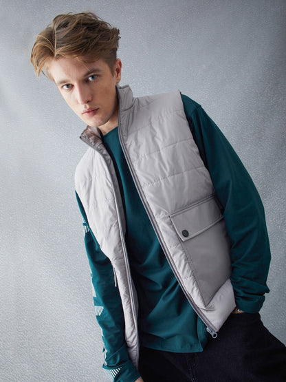 Voltedge Men Solid Cotton Relaxed Fit Sleeveless Jacket