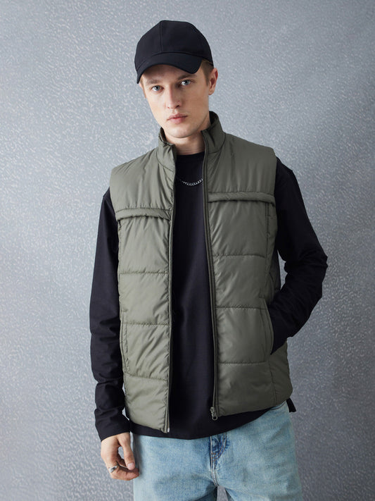 Voltedge Men Solid Cotton Relaxed Fit Sleeveless Jacket