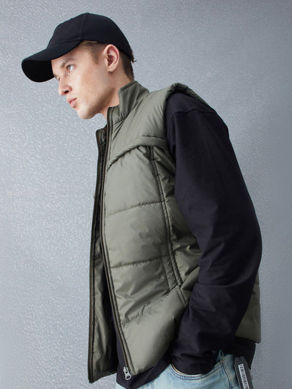 Voltedge Men Solid Cotton Relaxed Fit Sleeveless Jacket