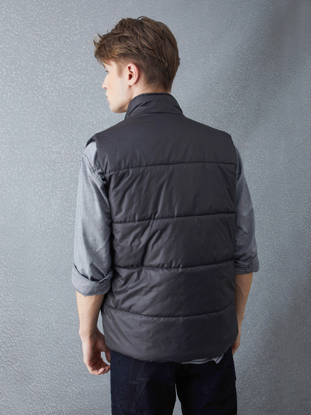 Voltedge Men Solid Cotton Relaxed Fit Sleeveless Jacket