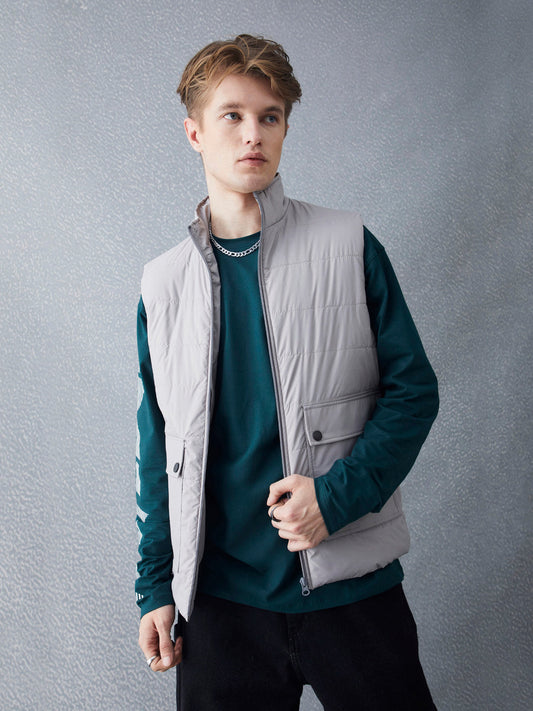 Voltedge Men Solid Cotton Relaxed Fit Sleeveless Jacket