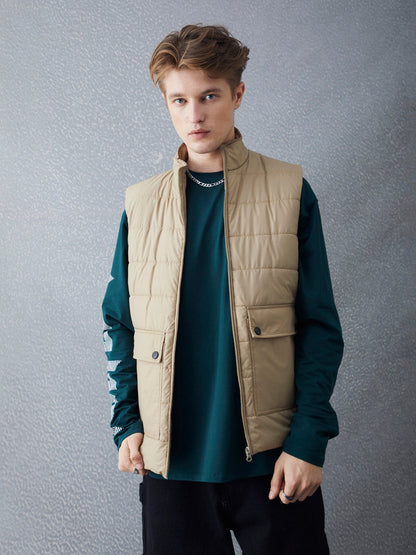 Voltedge Men Solid Cotton Relaxed Fit Sleeveless Jacket