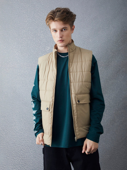 Voltedge Men Solid Cotton Relaxed Fit Sleeveless Jacket