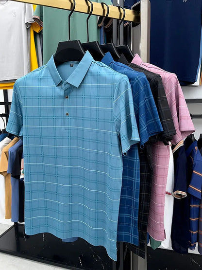 Vintage Gridlock Branded Plaid Polo T-Shirt