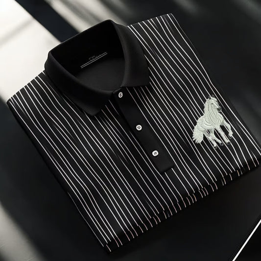 Men's Business Casual Button Short Sleeve Polo Shirt