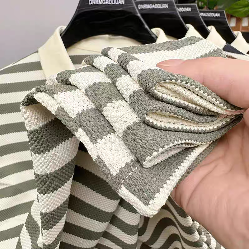 Urban Stripe Knit Polo T-Shirt