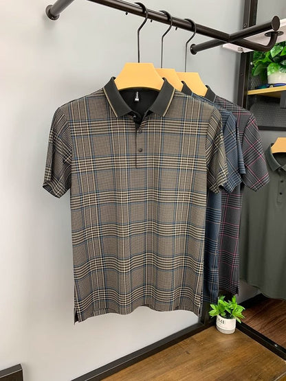 Luxe Plaid Branded Polo T-Shirts
