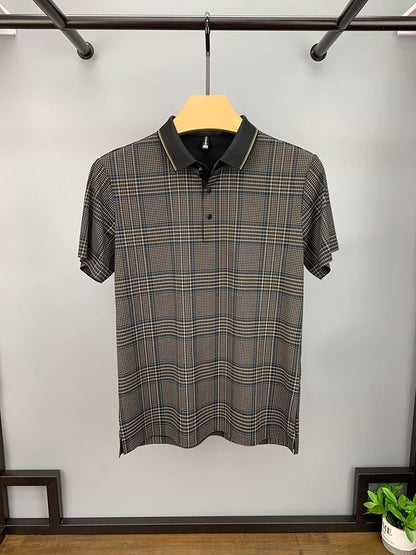 Luxe Plaid Branded Polo T-Shirts