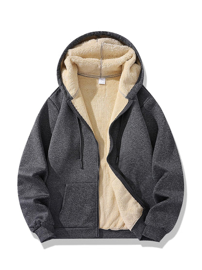 Signature Tunica Men's Lambswool Fleece Hoodie Warm Winter Zipper Jacket