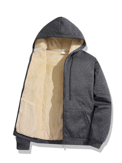 Signature Tunica Men's Lambswool Fleece Hoodie Warm Winter Zipper Jacket