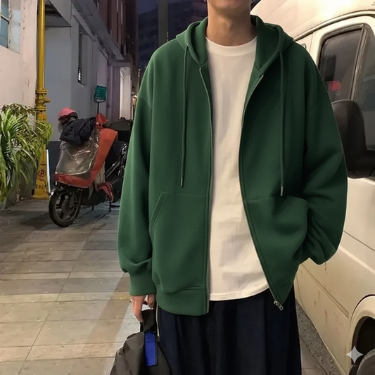 Signature Tunica Men's American Style CardiganTrendy Loose-Fit Couple Sweatshirt Jacket