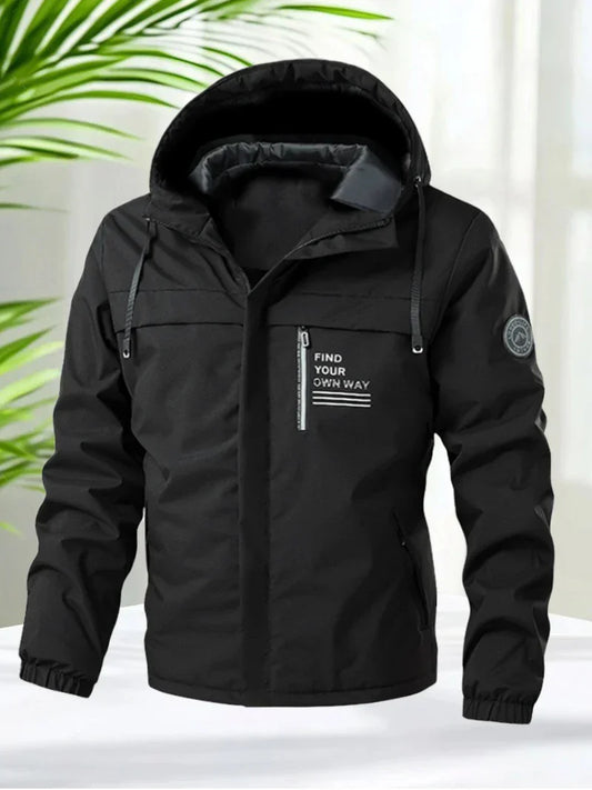 Signature Tunica Men's Lightweight Windbreaker Hooded Zip-Up Jacket for Hiking