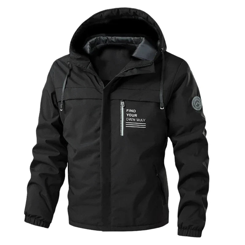 Signature Tunica Men's Lightweight Windbreaker Hooded Zip-Up Jacket for Hiking