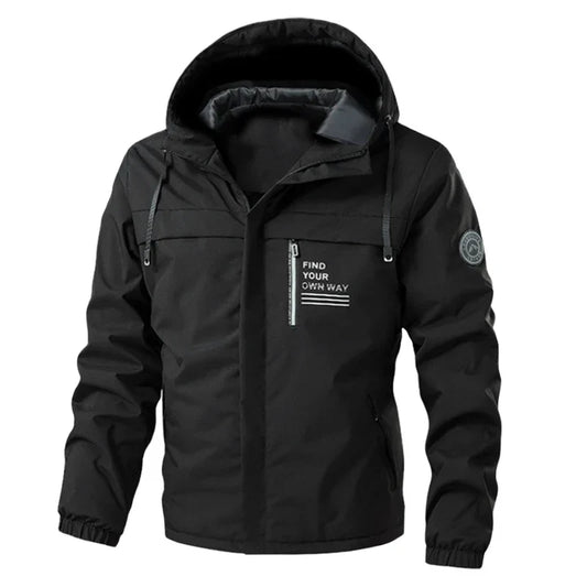 Signature Tunica Men's Lightweight Windbreaker Hooded Zip-Up Jacket for Hiking