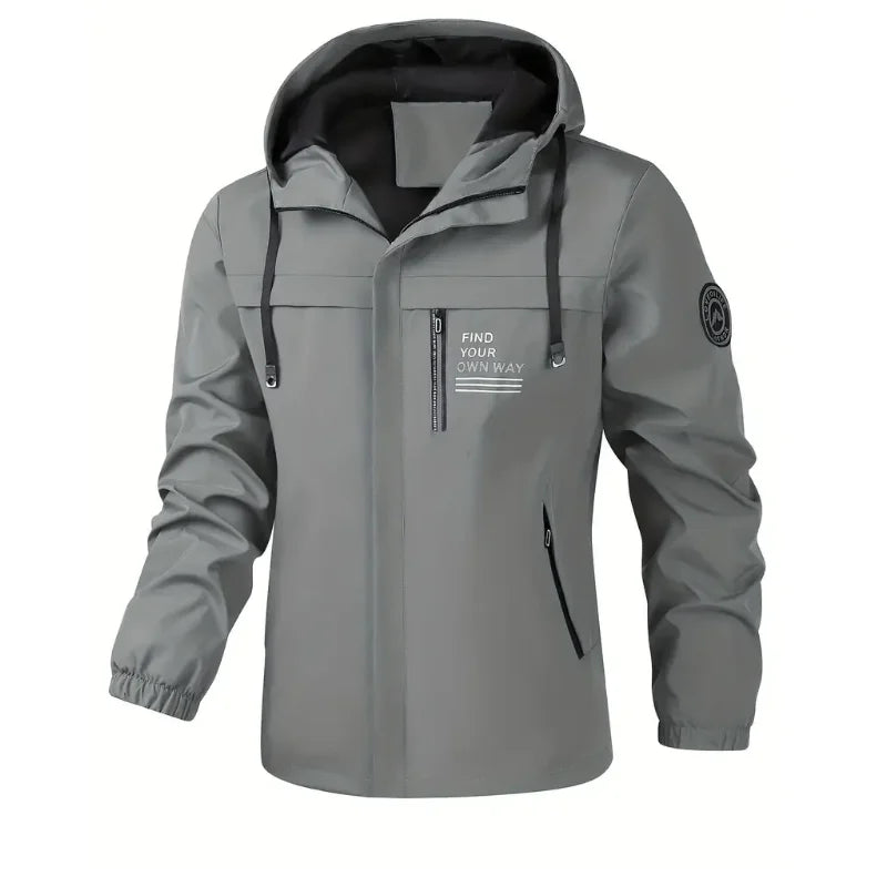 Signature Tunica Men's Lightweight Windbreaker Hooded Zip-Up Jacket for Hiking