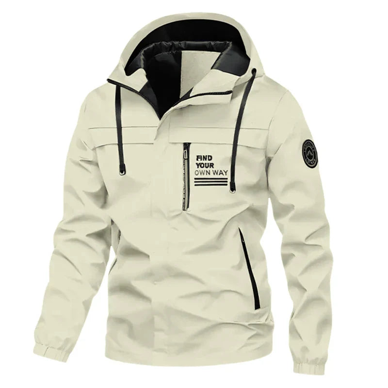 Signature Tunica Men's Lightweight Windbreaker Hooded Zip-Up Jacket for Hiking
