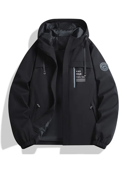 Signature Tunica Men's Lightweight Windbreaker Hooded Zip-Up Jacket for Hiking