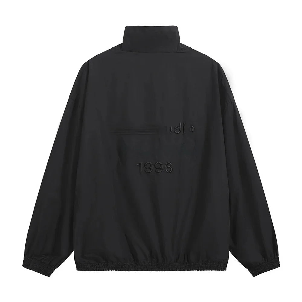 Signature Tunica Men's Loose Fit Streetwear Embroidery Stand Collar Coat Jacket