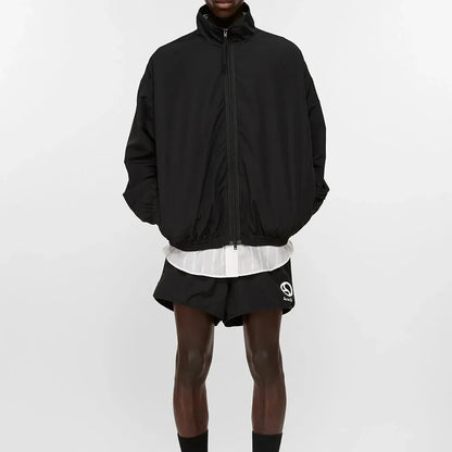 Signature Tunica Men's Loose Fit Streetwear Embroidery Stand Collar Coat Jacket