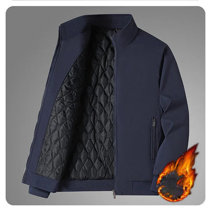 SingatureTunica Thick Stand Collar Solid Winter Jacket Men Waterproof Warm Business Casual Men Coats