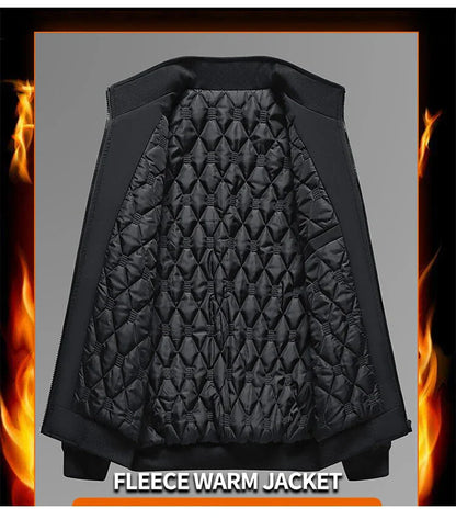 SingatureTunica Thick Stand Collar Solid Winter Jacket Men Waterproof Warm Business Casual Men Coats