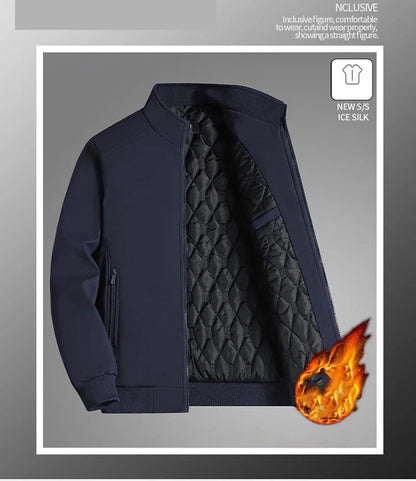 SingatureTunica Thick Stand Collar Solid Winter Jacket Men Waterproof Warm Business Casual Men Coats