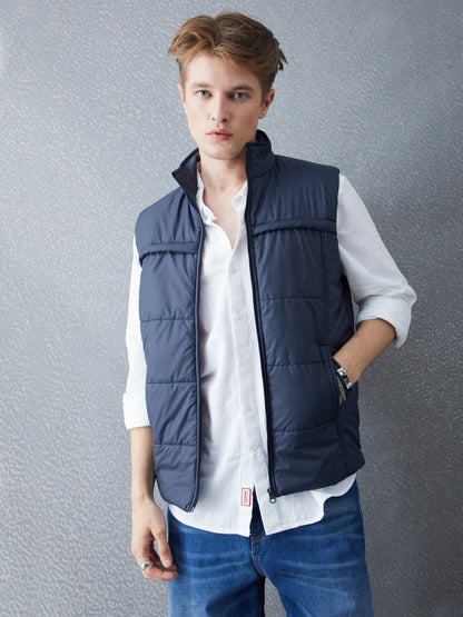 Voltedge Men Solid Cotton Relaxed Fit Sleeveless Jacket