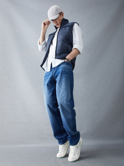 Voltedge Men Solid Cotton Relaxed Fit Sleeveless Jacket