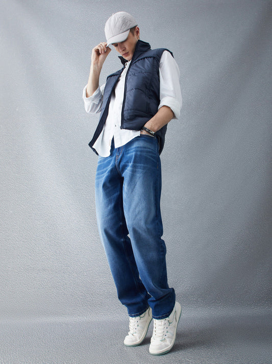 Voltedge Men Solid Cotton Relaxed Fit Sleeveless Jacket