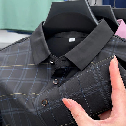 Vintage Gridlock Branded Plaid Polo T-Shirt