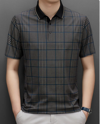 Gingham Plaid Branded Polo Shirt