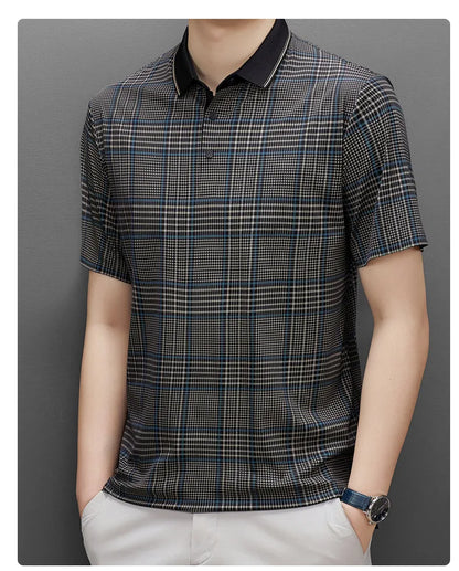 Gingham Plaid Branded Polo Shirt