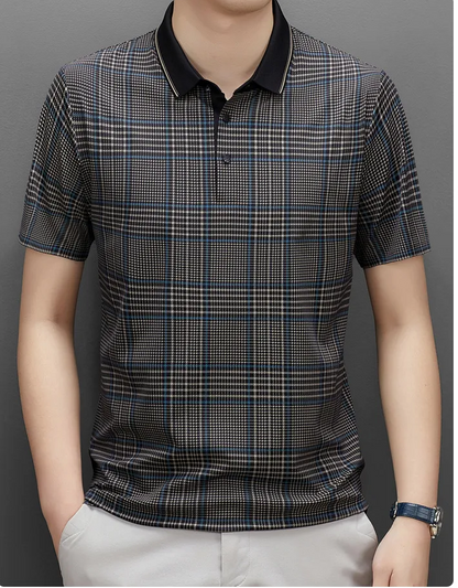 Gingham Plaid Branded Polo Shirt